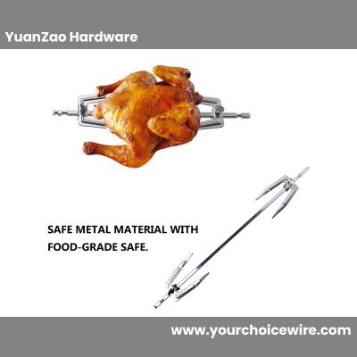 Stainless steel chicken rotisserie fork